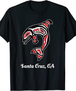 Native American Cruz Santa CA Red Orca Killer Whale T-Shirt