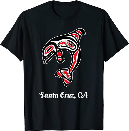 Native American Cruz Santa CA Red Orca Killer Whale T-Shirt