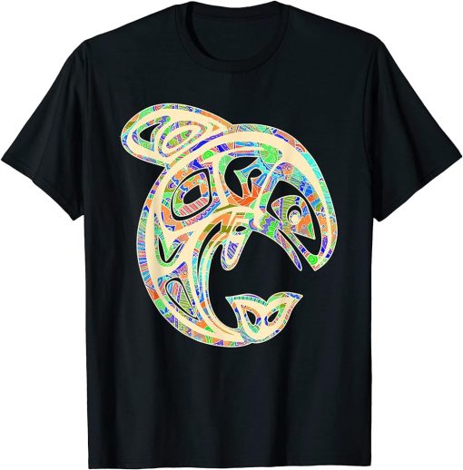 Native American Totem ORCA Killer Whale Pop Art 4 - Faun T-Shirt