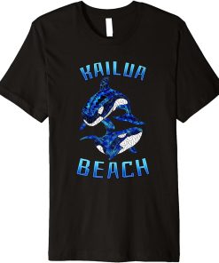 Kailau Beach Hawaii Vacation Tribal Whale Orca Premium T-Shirt