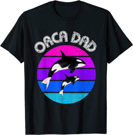 80s Orca Dad Retro Vintage Sunset T-Shirt