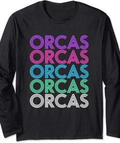 Retro Orca Killer Whale Gift for Her Women or Girls Long Sleeve T-Shirt