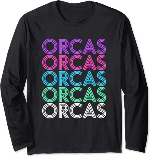 Retro Orca Killer Whale Gift for Her Women or Girls Long Sleeve T-Shirt