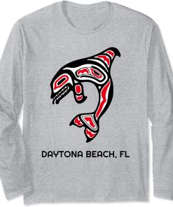 Daytona Beach FL Native American Indian Orca Killer Whales Long Sleeve T-Shirt