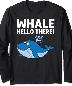 Funny Whale Art For Men Women Orca Narwhal Blue Whales Long Sleeve T-Shirt